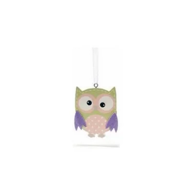 2 "TODAY I FEEL" OWLS IN WOOD AND FELT - LILAC