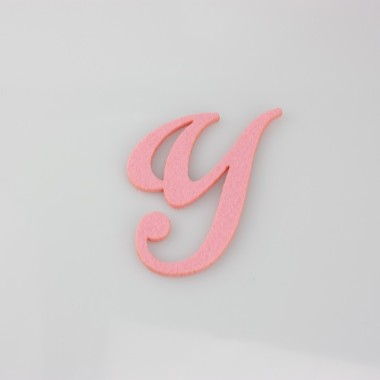 COLORED FELT LETTER - "Y" UPPERCASE ITALICS