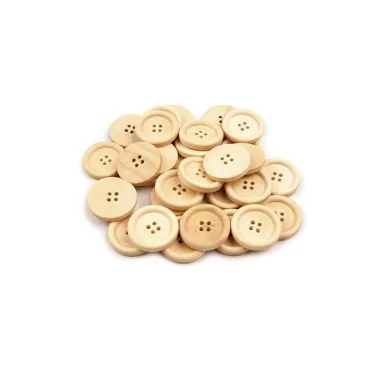 50 BUTTONS MADE OF NATURAL WOOD 13 MM