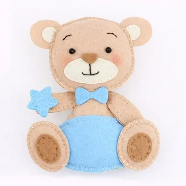 Teddybeer met hemelse ster in dun vilt om te assembleren