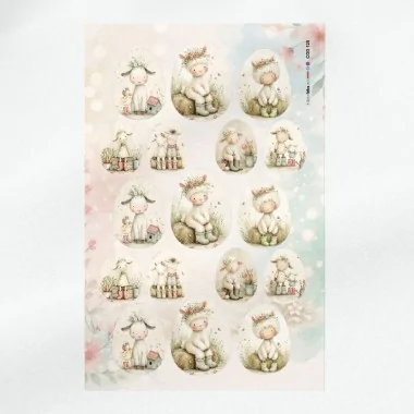 Panel de pascua en fieltro fino modelo 125 - pecorelle 2