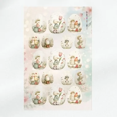 Panel de pascua en fieltro fino modelo 127 - patos y gallinas 2
