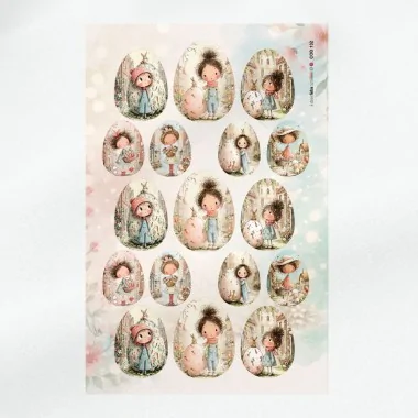 Panel de pascua en fieltro fino modelo 132 - chicas monas 2