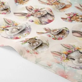 Panneau de pâques dans tissu feutrine modèle 134 - lapins de pâques