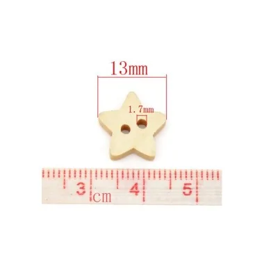 40 WOODEN BUTTONS - STAR 2