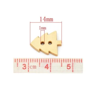 40 WOODEN BUTTONS - HEART 2