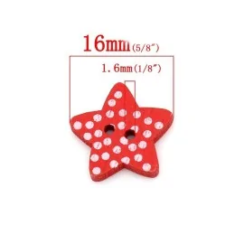 40 BOUTONS EN BOIS MÉLANGÉ - ÉTOILE