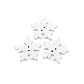 40 BOTONES MIXTOS DE MADERA - COPO DE NIEVE