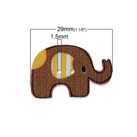 40 HOLZKNÖPFE - ELEFANT