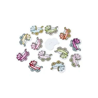 40 MIXED WOODEN BUTTONS - PRAM