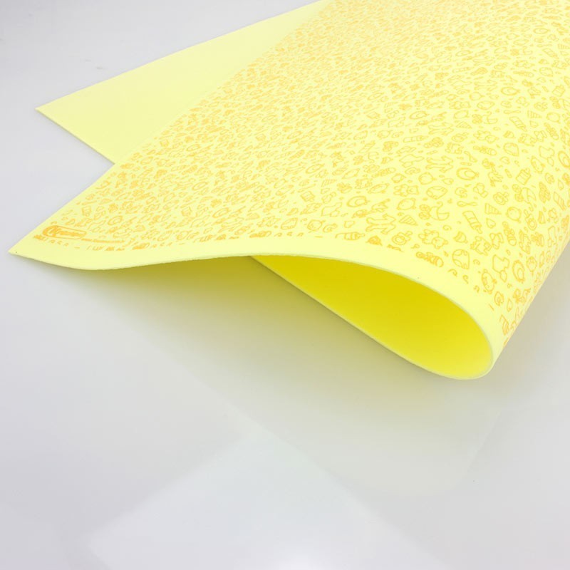 Gomma crepla stampata baby 40x60 cm - giallino|IDEEINFELTRO.COM