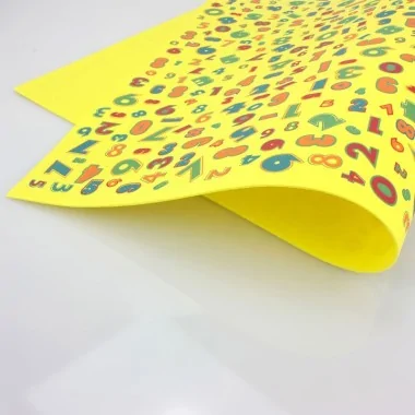 EVA FOAM PRINTED NUMBERS 40 X 60 CM - YELLOW