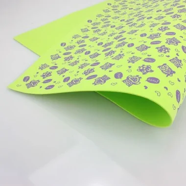 OWLS PRINTEDEVA FOAM 40 X 60 CM - ACID GREEN