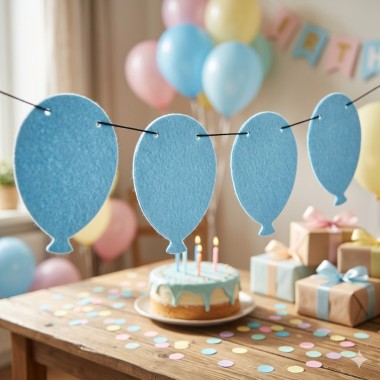 Festoon kit in soft craft felt 6 balloons - color of your choice