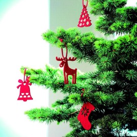Set 6 decorazioni in feltro - con stampa personalizzata 1 colore|IDEEINFELTRO.COM