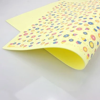 EVA FOAM PRINTED CUPCAKE & DONUTS 40 X 60 CM - YELLOW