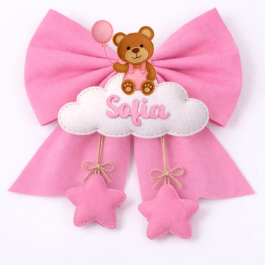 Kit de nœud de naissance en feutrine à assembler - ours en peluche avec ballon