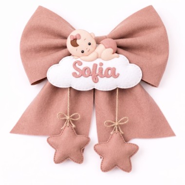 Kit de nœud de naissance en feutrine à assembler - petite fille
