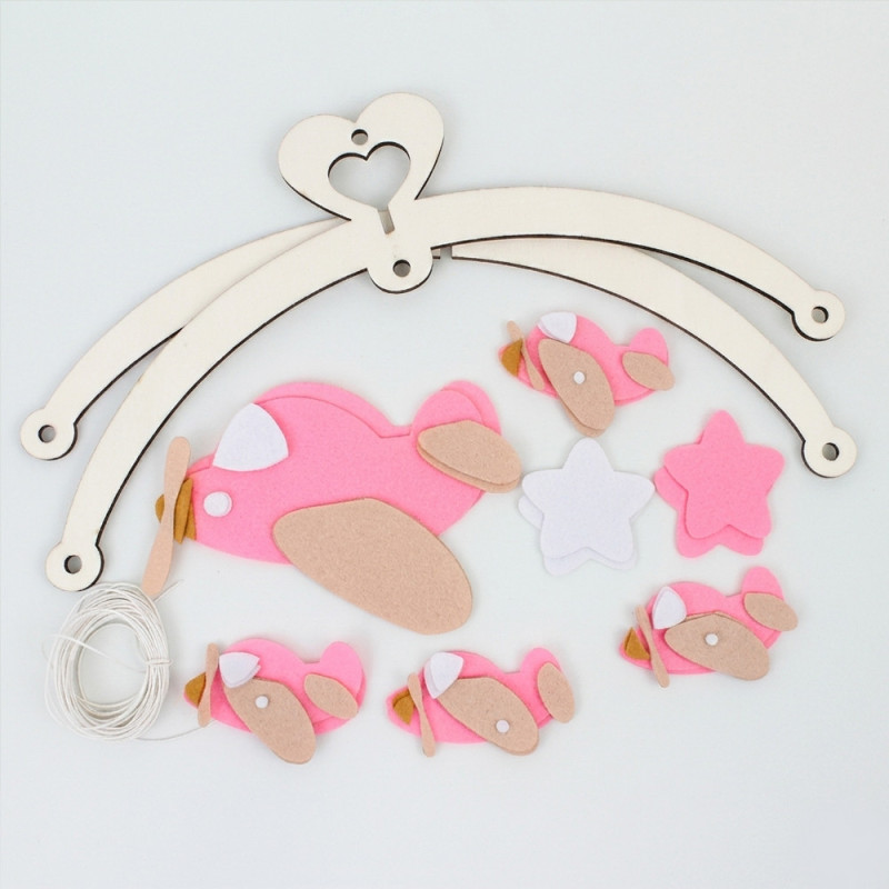 Kit mobile pour feutrine lit à assembler - Fille d’avion