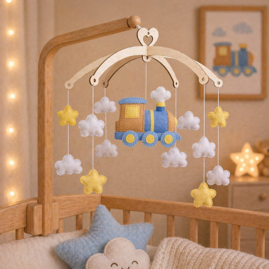 Carousel kit for soft craft felt crib to assemble - Trenino boy