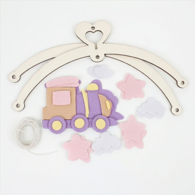 Kit mobile pour feutrine berceau à assembler - Trenino Girl 2