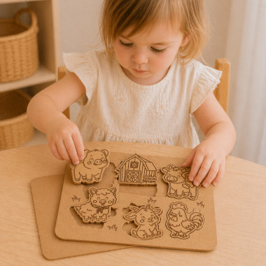 Puzzle educațional în fetru – fermă 2