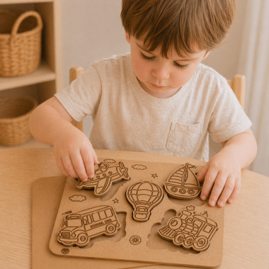 Puzzle éducatif en feutre – moyens de transport 2