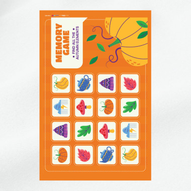 Geprint dun vilt geheugenkaartkit - Herfst