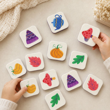 Kit memory card in pannolenci stampato - L'autunno 2