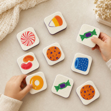 Geprint dun vilt geheugenkaartkit - De snoepjes 2
