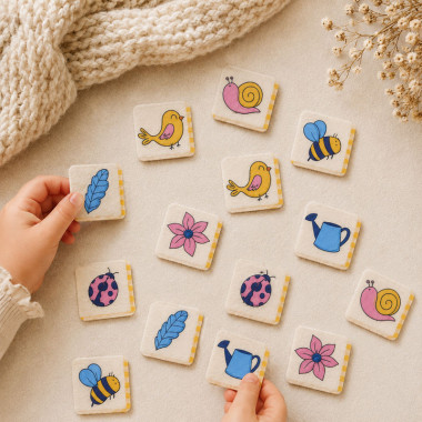 Printed soft craft felt memory card kit -The Garden 2