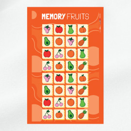 Kit de tarjeta de memoria fieltro fino impreso - La frutta