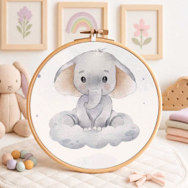 fieltro fino panel de nacimiento para decoraciones - elefante de nube