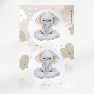fieltro fino panel de nacimiento para decoraciones - elefante de nube 2