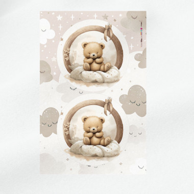 Panneau de naissance en feutrine pour les décorations - ours en peluche avec couverture 2