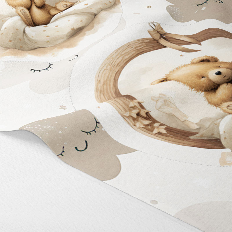 Geboortepaneel in dun vilt voor decoraties - teddybeer met deken