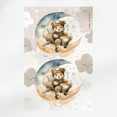 Panneau de naissance en feutrine pour décorations - ours aviateur 2