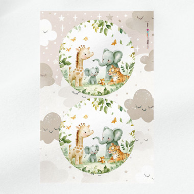 dun vilt geboortepaneel voor decoraties - jungledieren 2