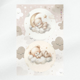 Birth panel in soft craft felt for decorations - dreamer bear