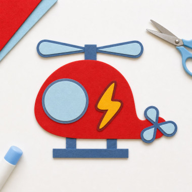 soft craft felt Panel Cut and Compose- Helicopter Theme