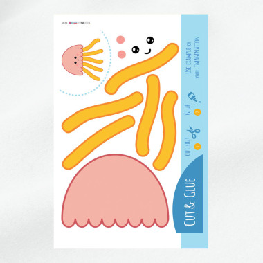 soft craft felt Panel Cut & Compose- Jellyfish Theme 2