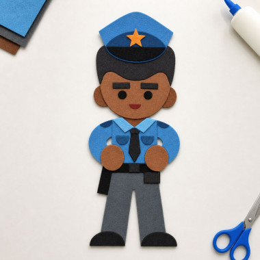 soft craft felt Panel Cut & Compose- Cop Theme