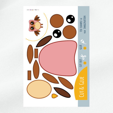 soft craft felt Cut & Compose Panel- Owl Theme 2