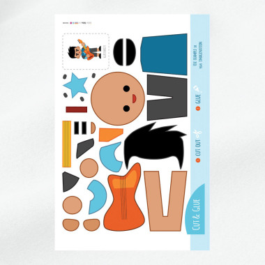 soft craft felt panel Cut and compose- Theme the guitarist 2