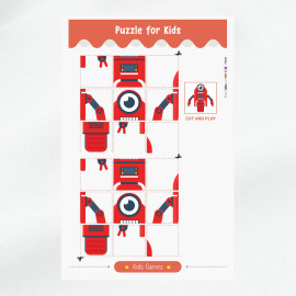Kit de puzzle imprimé feutrine à découper - Robot 2