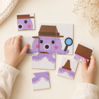 Kit fetru moale puzzle printat pentru decupat - Caracatiță