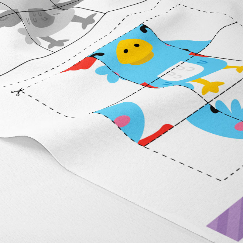 Geprint dun vilt puzzelset om uit te knippen - Vogel