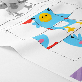 Geprint dun vilt puzzelset om uit te knippen - Vogel