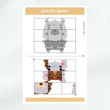 Geprint dun vilt puzzelset om uit te knippen - Blade 2