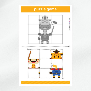 Imprimé feutrine kit de puzzle à découper - Girafe 2